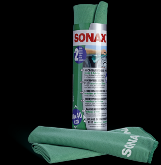 SONAX MicrofaserTücher PLUS Innen & Scheibe (2 St.) 