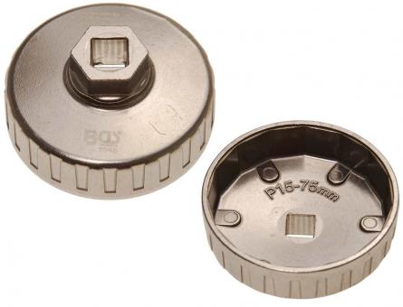 Ölfilterkappe aus Aluminium-Druckguss, 75 mm x 15-Kant 