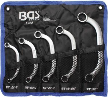Starter- und Blockschlüssel Satz in Zollgrößen 1/4" - 7/8", 5-tlg. 