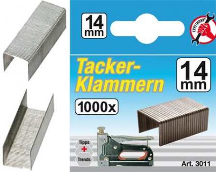 Klammern à 1000 Stück, 14 mm 