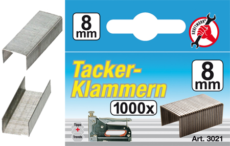 Klammern à 1000 Stück, 8 mm 