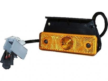 LED Seitenmarkierungsleuchte FLATPOINT Aufbauversion, Winkelhalter,  Kabel 0,5m + P&R Stecker 