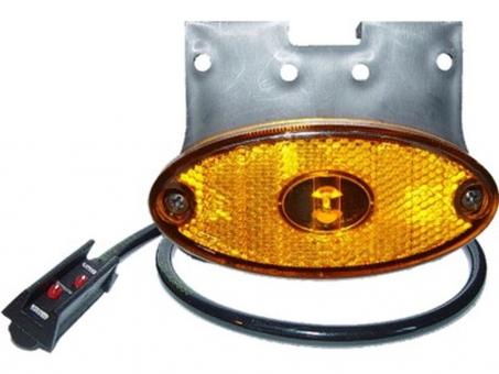 LED Seitenmarkierungsleuchte FLATPOINT II 24 Volt, Kabel 0,5m + P&R Stecker, Winkelhalter 