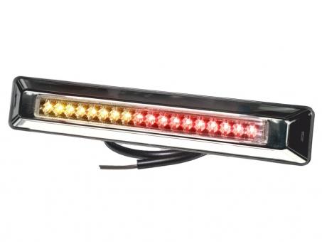 LED Heckleuchte PRO-CAN XL 3F 24 Volt, Lichtscheibe glasklar, Gehäuse chrom 