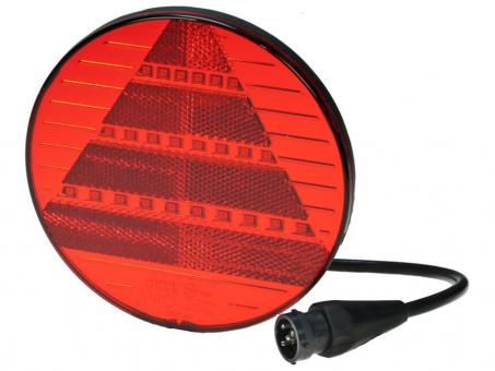 LED Heckleuchte PRO-DISC Kabel 0,2m + Stecker 5-polig, mit Dreieckrückstrahler 