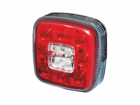 LED Nebelschluss-/Rückfahrleuchte PRO-SQUARE 12/24 Volt, Kabel 0,5m, Kennzeichenleuchte nach unten 