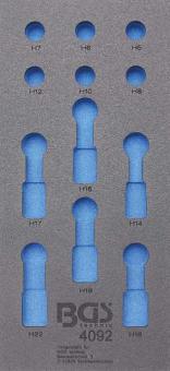 1/3 Werkstattwageneinlage (408x189x32 mm), leer, für Bit-Einsatz-Set Innen-6-Kant, 12,5 (1/2), 12-tlg. 