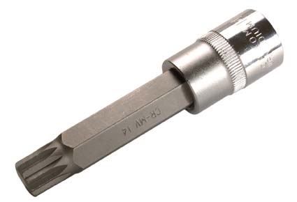 Bit-Einsatz 12,5 (1/2), Innenvielzahn, 100 mm lang, M14 