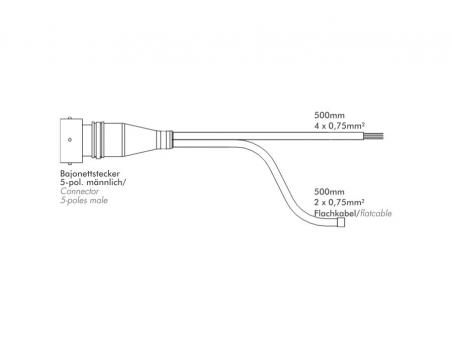 Anschlusskabel für Heckleuchte mit Flachleitung für SML, BGL, URL oder KZL  