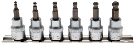 Bit-Einsatz-Satz, mit Kugelkopf, 6-Kant, 3-8 mm, 10 (3/8), 7-tlg. 