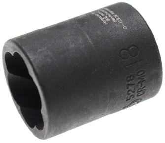 Spezial-Steckschlüssel-Einsatz / Schraubenausdreher, 10 (3/8), 18 mm 