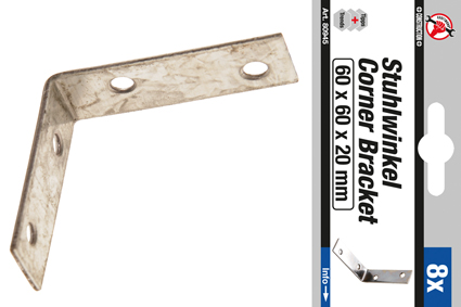 Stuhlwinkel-Satz 60 x 60 x 20 mm, 8-tlg. 