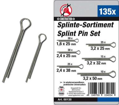 Splinte-Sortiment, 135-tlg. 