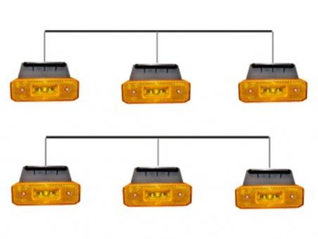 Verkabelte LED Seitenmarkierungsleuchte 2 x 3 Leuchten 