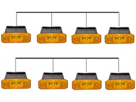 Verkabelte LED Seitenmarkierungsleuchte 2 x 4 Leuchten 