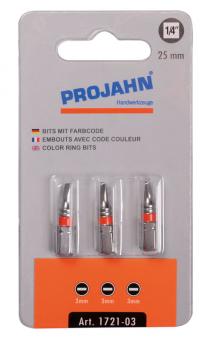 1/4&#34; markierter Bit L25 mm Schlitz 3mm 3er Pack 