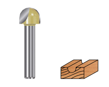 Hohlkehlfr&#228;ser D 9,5 mm, L 41,3 mm, L2 9,5 mm   