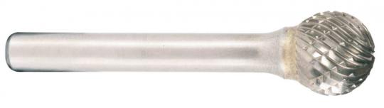 Hartmetallfr&#228;ser, Form D Kugel d1 12.7 mm, Schaftd. 6.0 mm Kreuzverzahnung 