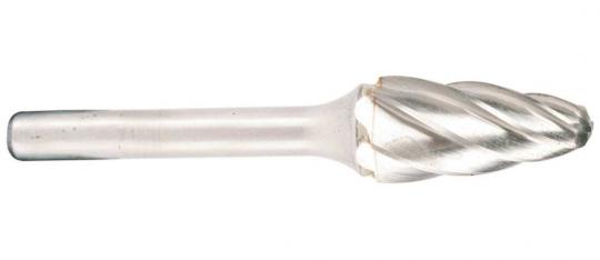 Hartmetallfr&#228;ser, Form F Rundbogen d1 9.6 mm, Schaftd. 6.0 mm Schnellfr&#228;sschliff f&#252;r Aluminium 