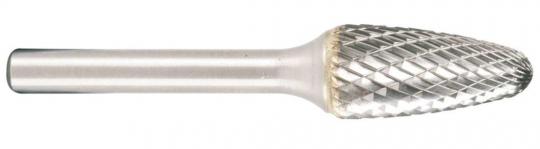 Hartmetallfr&#228;ser, Form F Rundbogen d1 8.0 mm, Schaftd. 6.0 mm Kreuzverzahnung 