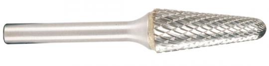 Hartmetallfr&#228;ser, Form L Rundkegel 14&#176;, konisch d1 6.0 mm, Schaftd. 6.0 mm Kreuzverzahnung 
