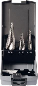 Kassette Stufenbohrer mit Spiralnute HSS-G 3-tlg. Gr. 1 - 3 