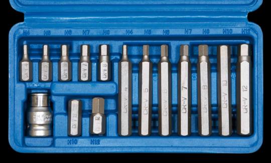 Inbus-Garnitur 15 tlg., 1/2 Zoll  