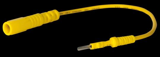 Prüfkabel Stecker gelb 0,6 x 2,3 mm Prüfspitze 