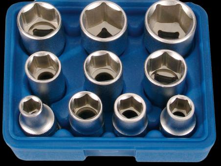 Steckschlüsseleinsätze 1/2 Zoll 10 teilig, 3/8" - 15/16" 