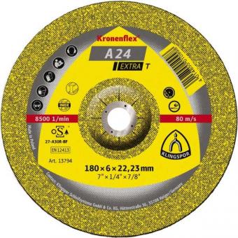 A 24 EX-T Schruppscheiben 180 x 6 x 22,23 mm gekröpft 