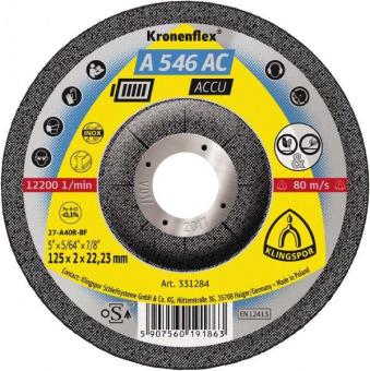 A 546 AC Schruppscheiben 125 x 2 x 22,23 mm gekröpft 