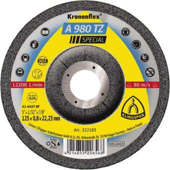 A 980 TZ Trennscheiben 125 x 0,8 x 22,23 mm gekröpft 