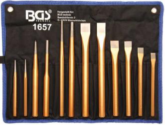 Splintentreiber-Satz, inkl. Meißel + Körner, 12-tlg.  