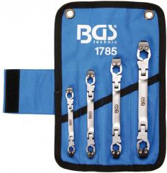 Bremsleitungsschlüssel-Satz mit Ratschenfunktion, 4-tlg. 