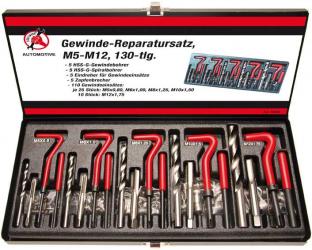 Gewinde-Reparatur-Satz, M5 - M12, 130-tlg.  