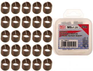 25 Ersatz-Gewindeeinsätze, M8x1,25 