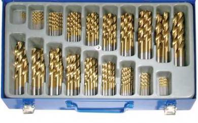 Spiralbohrer-Satz HSS, Titan nitriert, 170-tlg. 