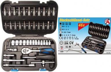 Steckschlüssel-Satz, 6,3 (1/4), 46-tlg. 