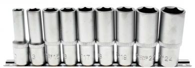 Steckschlüssel-Einsätze, tief, 12,5 (1/2), 10-24 mm, 9-tlg. 