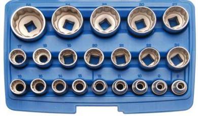 Steckschlüsseleinsätze 12,5 (1/2), 12-Kant, 8-36 mm, 21-tlg.  