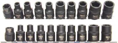 Spezial-KFZ-Steckschlüssel-Einsätze  3 - 5 - 6 - 10-Kant, 10-tlg. 