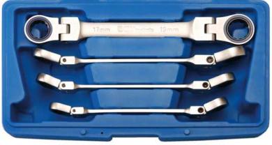 Doppelring-Ratschenschlüssel-Satz, abwinkelbar, 10-19 mm, 4-tlg. 
