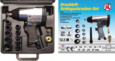 Druckluft-Schlagschrauber-Satz, 12,5 (1/2), 320 Nm, 16-tlg. 
