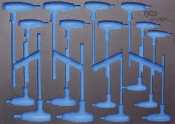 3/3 Werkstattwageneinlage (408x567x32 mm), leer, für T-Griff-Schlüssel, Innen-6-Kant & T-Profil, 18-tlg. 