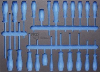 3/3 Werkstattwageneinlage (408x567x32 mm), leer, für Schraubendreher 