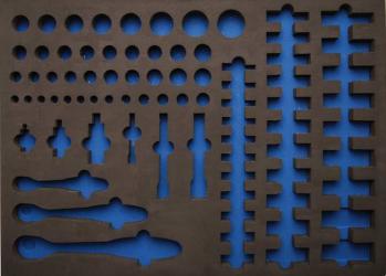 3/3 Werkstattwageneinlage (408x567x32 mm), leer, für Umschaltknarren und Steckschlüssel-Einsätze , leer 