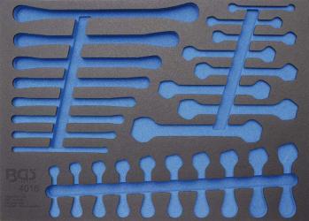 3/3 Werkstattwageneinlage (408x567x32 mm), leer, für Maul- / Ring- / Ratschen-Schlüssel 