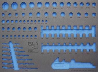 3/3 Werkstattwageneinlage (408x567x32 mm), leer, für Steckschlüssel-Einsätze  / Maul-Ringschlüssel 