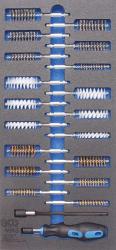 1/3 Werkstattwageneinlage: Bürsten-Sortiment, 20-tlg. 