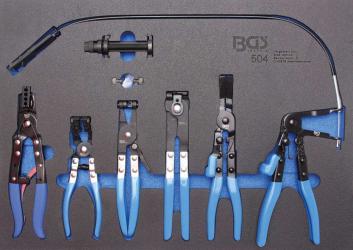 Schlauchklemmenzangen-Satz in Werkstattwageneinlage 